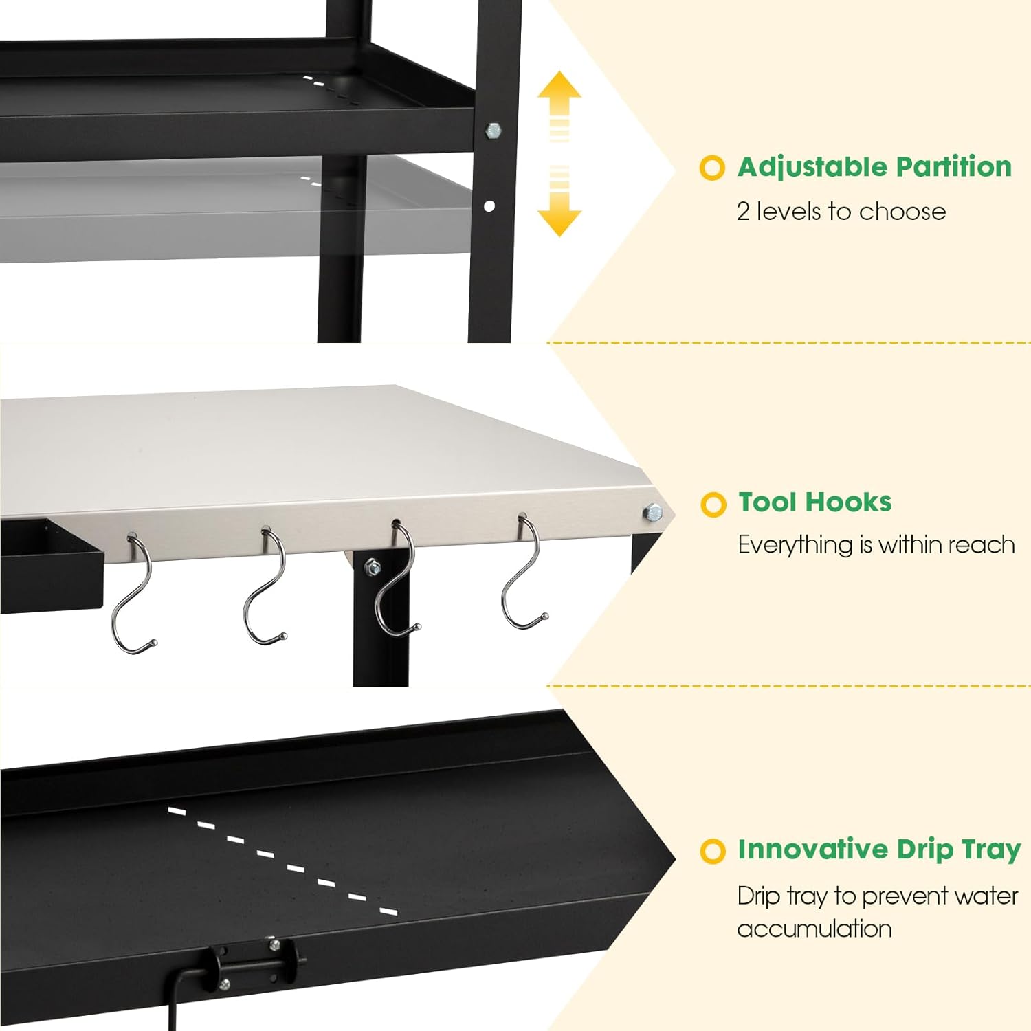 Outdoor Grill Cart Table,Indoor and Outdoor Pizza Oven Table,with 4 Movable Total Lock Casters