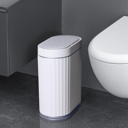 ELPHECO Bathroom Motion Sensor Trash can 2 Gallon Automatic Garbage Can, Slim Plastic Smart Trash