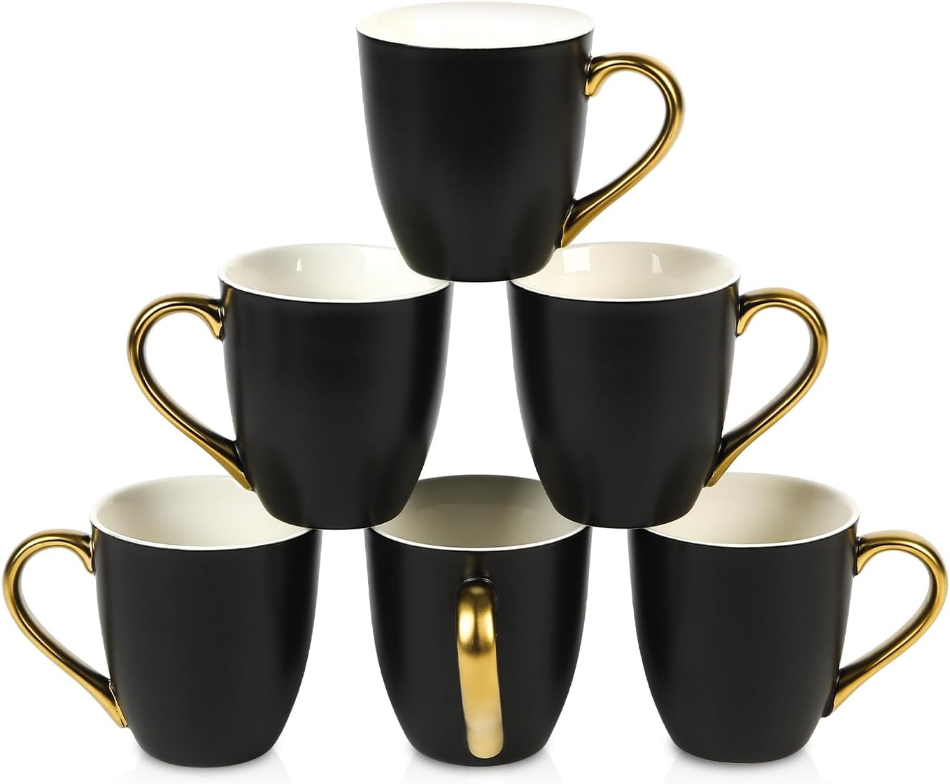 vicrays Coffee Mug Set, 11 Ounce, Set of 6, Ceramic Mug for Men, Women, Unique Glazed Mugs with