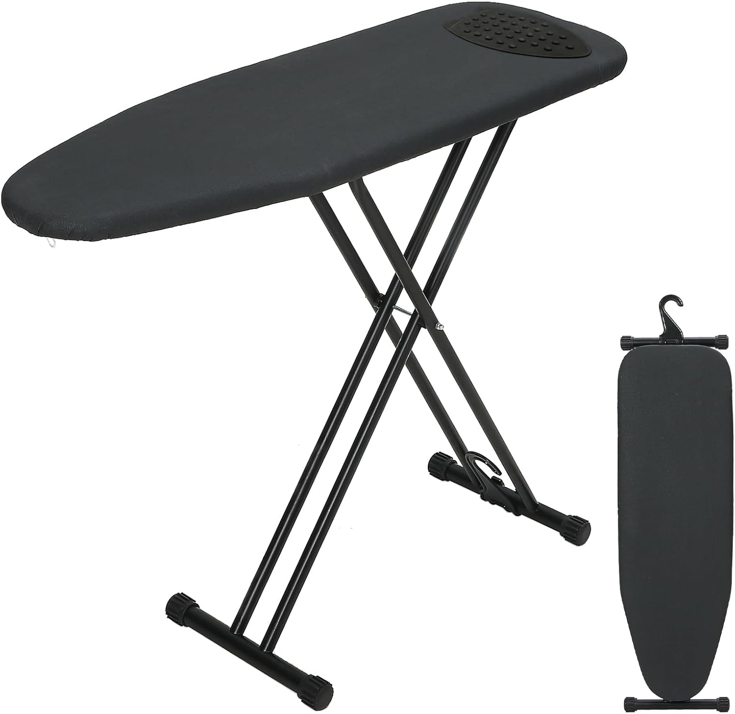 Ironing Board 43x13 with Iron Rest, RAINHOL Compact Iron Board Full Size with Thick Cover and Pad