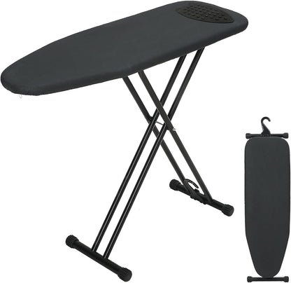 Ironing Board 43x13 with Iron Rest, RAINHOL Compact Iron Board Full Size with Thick Cover and Pad