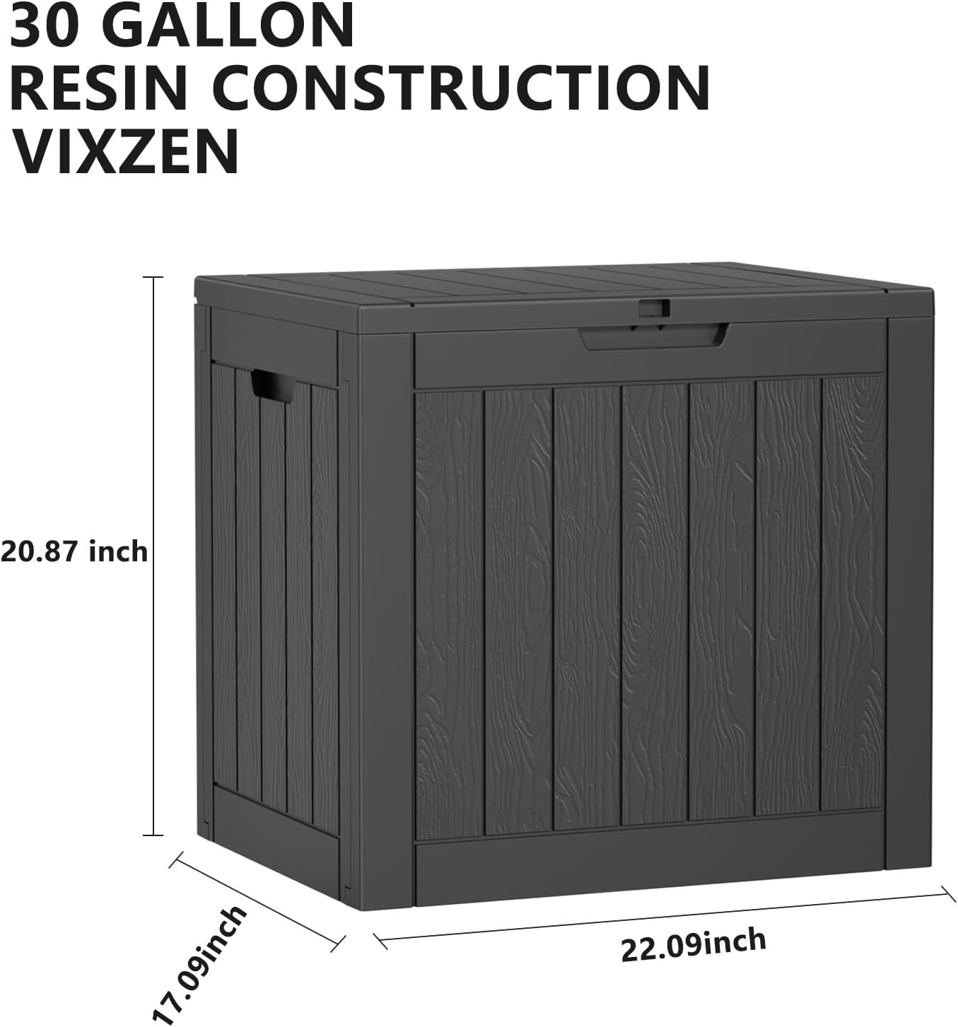 30 Gallon Resin Deck Box,Lockable Outdoor Storage Box for Patio Cushions Storage Furniture,Garden