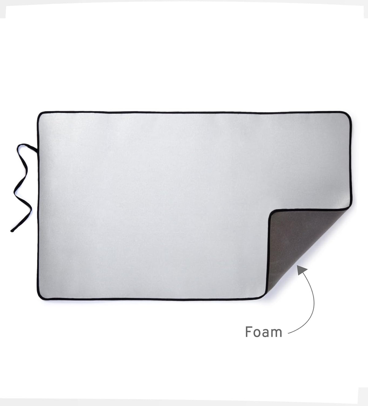 Encasa XO Ironing Mat/Pad - Metallic Silver (Large 48"x28") with 5mm Foam Padding & Silicone Iron
