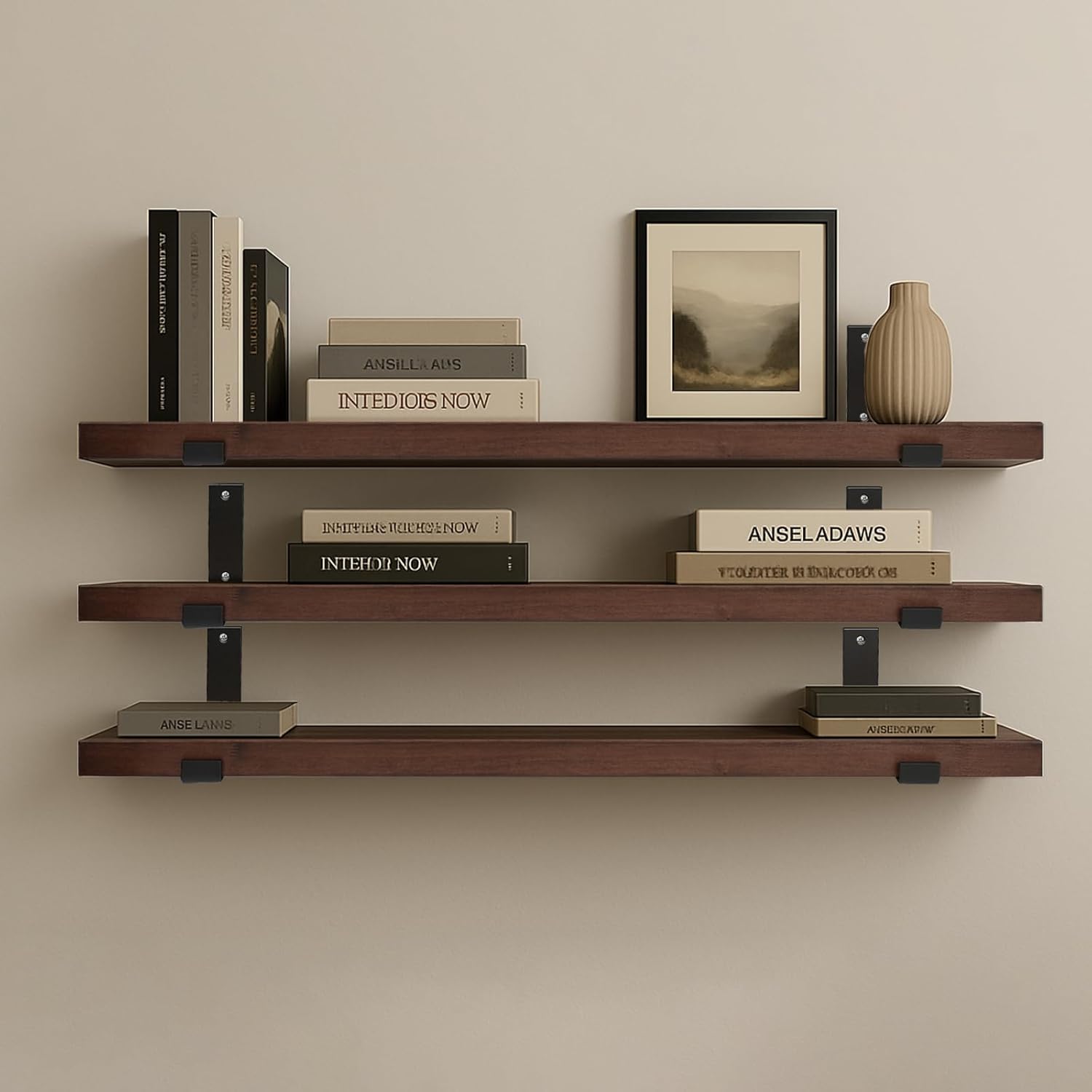 CONSDAN Floating Shelves for Wall Mounted Book Shelf Hanging Shelves Floating Bookshelf for