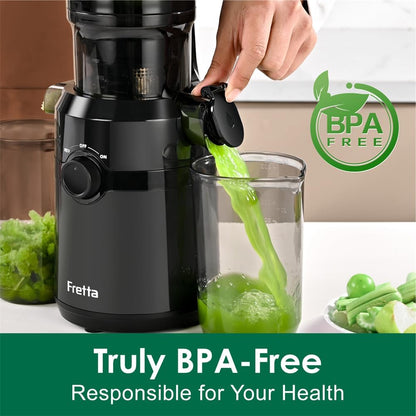 Cold Press Juicer Machines Slow Masticating Juicer Machines with 1.1 L Large Feed Chute Fit Whole