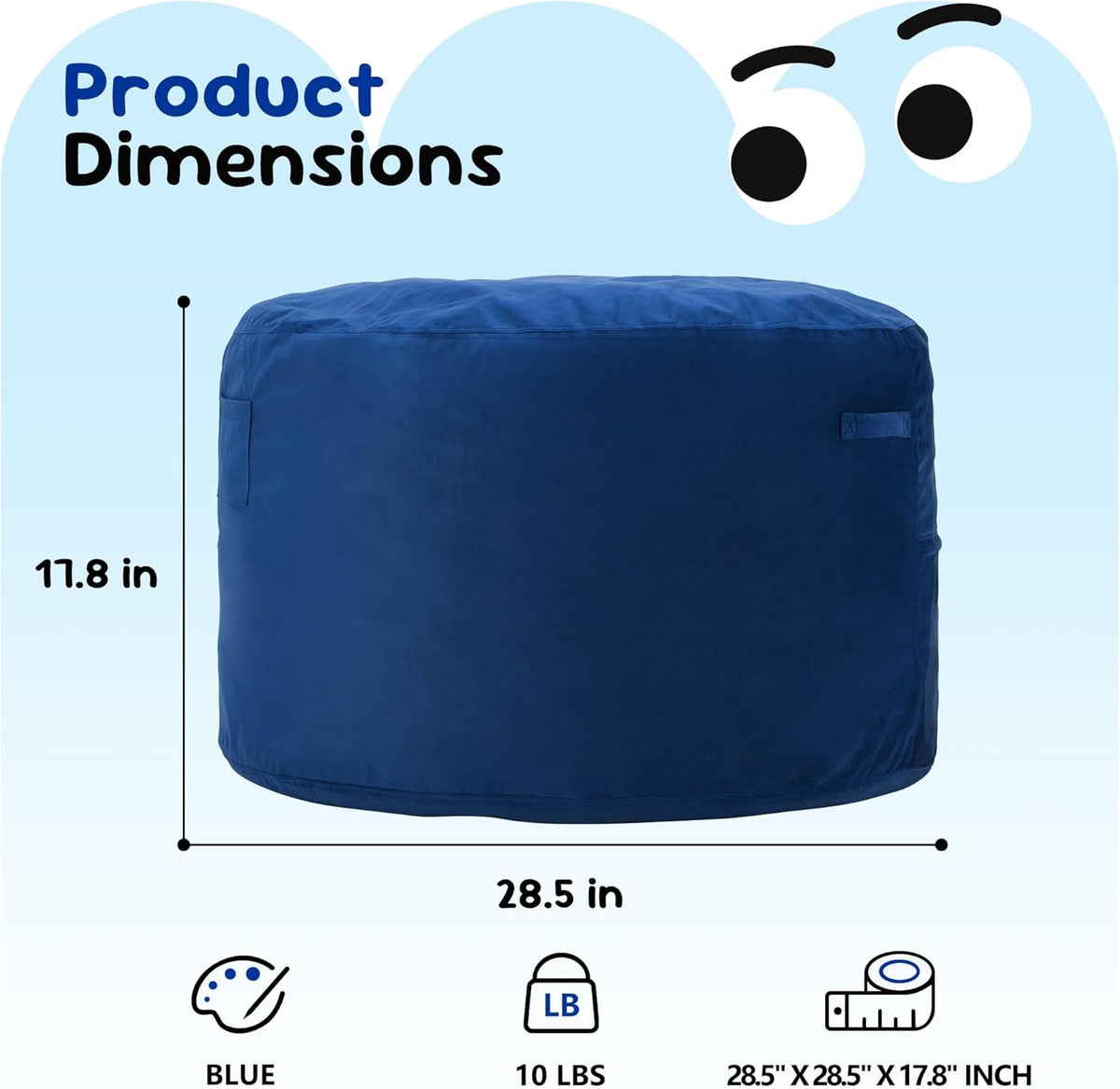 Hobestluk Bean Bag Chairs 2.5FT Bean Bag Chair with Memory Foam Filled & Machine Washable