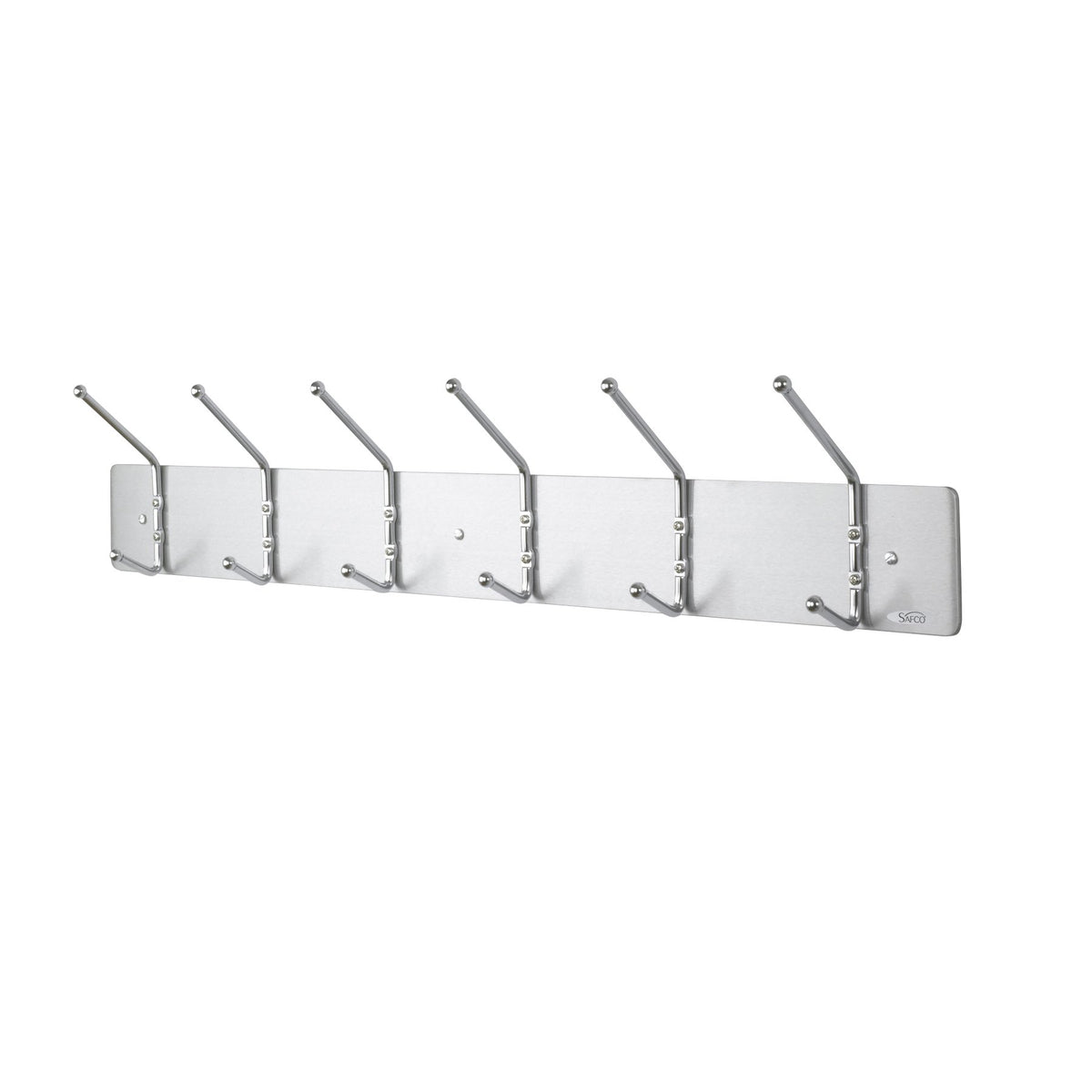 Safco Wall Mount Coat Rack, 6-Hooks for Hanging Coats, Purses, Bags, Umbrellas, for Hallways and