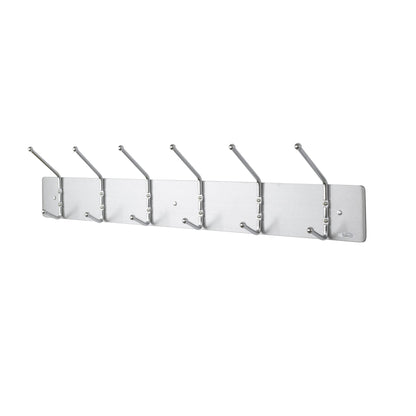Safco Wall Mount Coat Rack, 6-Hooks for Hanging Coats, Purses, Bags, Umbrellas, for Hallways and