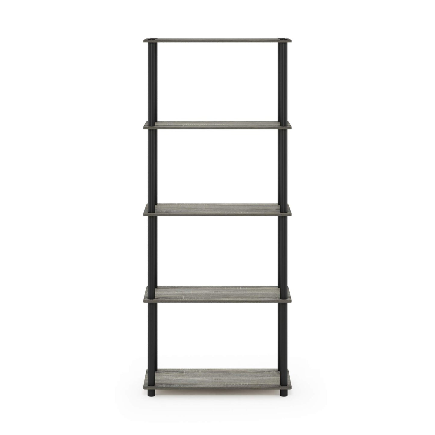 Furinno TURN-N-TUBE Storage Shelves, 5-Tier Book Shelf, Corner Shelf, Toolless Open Shelves, for