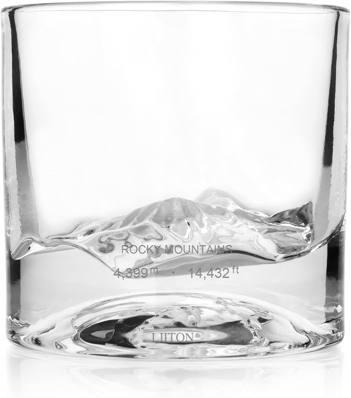 Rocky Mountains Heavy Crystal Whiskey Glasses Gift Set of 2, Thick Freezable Bourbon Glass 1lb