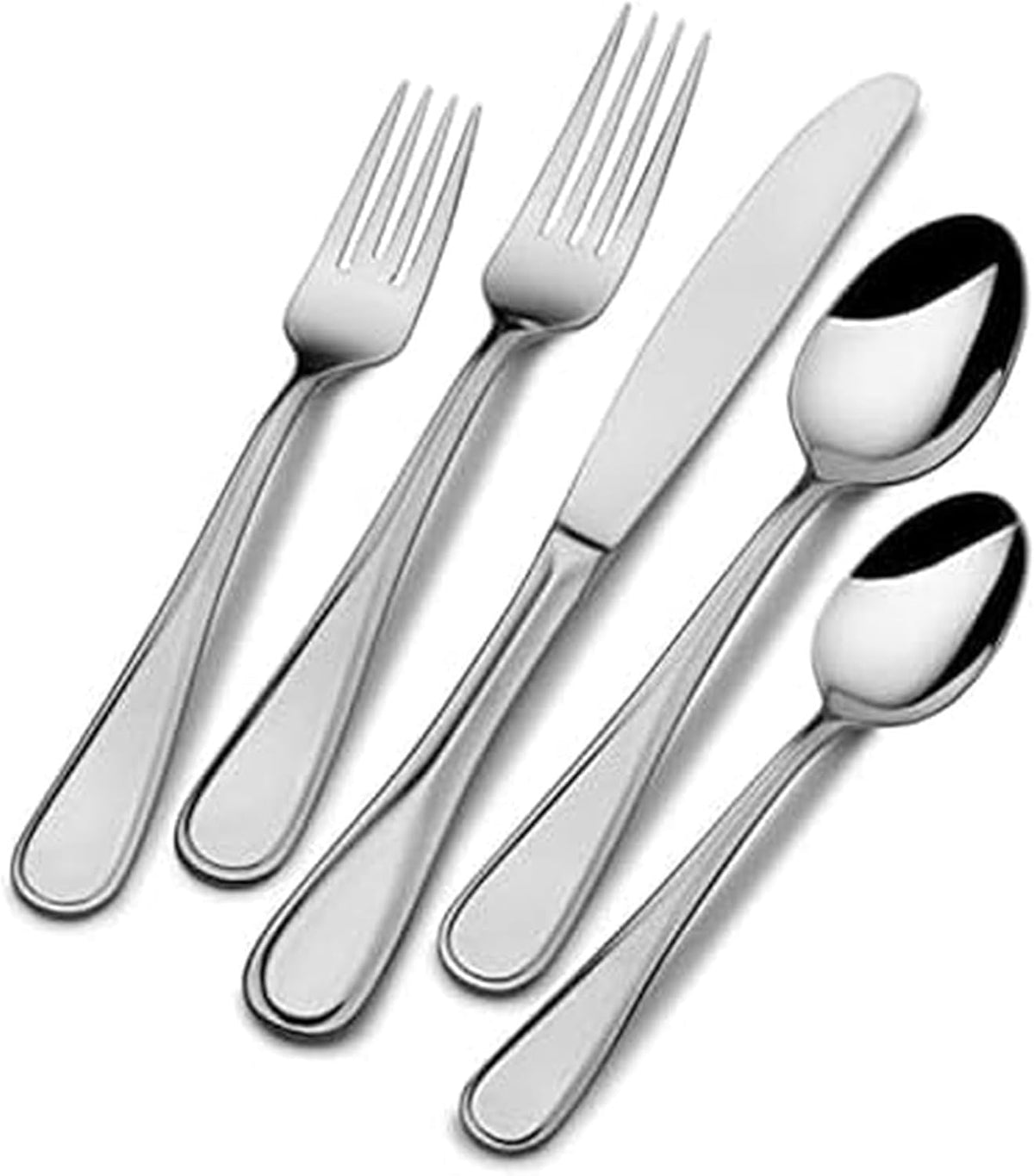 Mikasa Bravo 65-Piece Flatware Set for 12, 18/10 Stainless Steel Silverware with Full Service