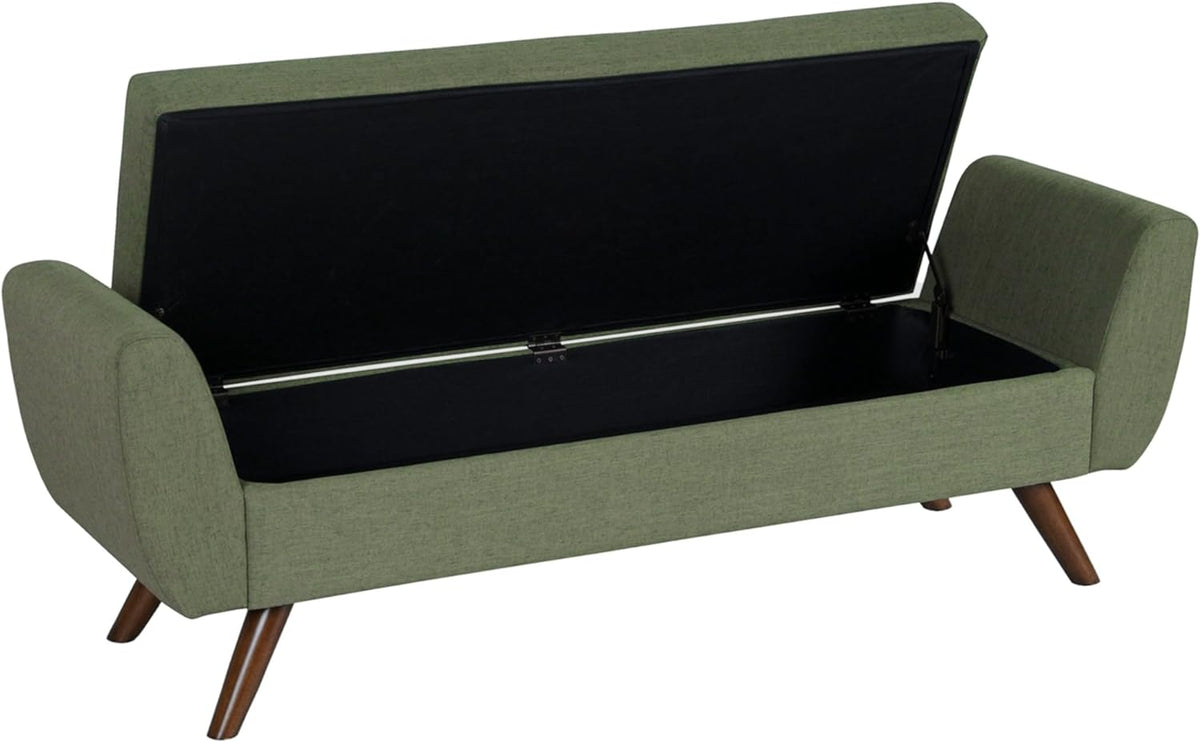 HomePop Modern Storage Bench with Wood Legs Home Décor|Bench with Storage for Living Room & Bedroom
