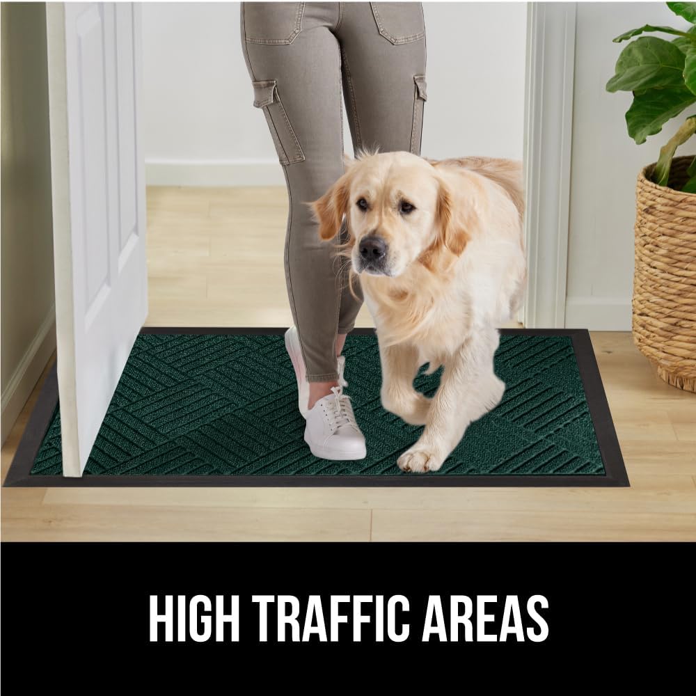 GORILLA GRIP 100% Waterproof All-Season WeatherMax Doormat US Designed Natural Rubber, Stain and