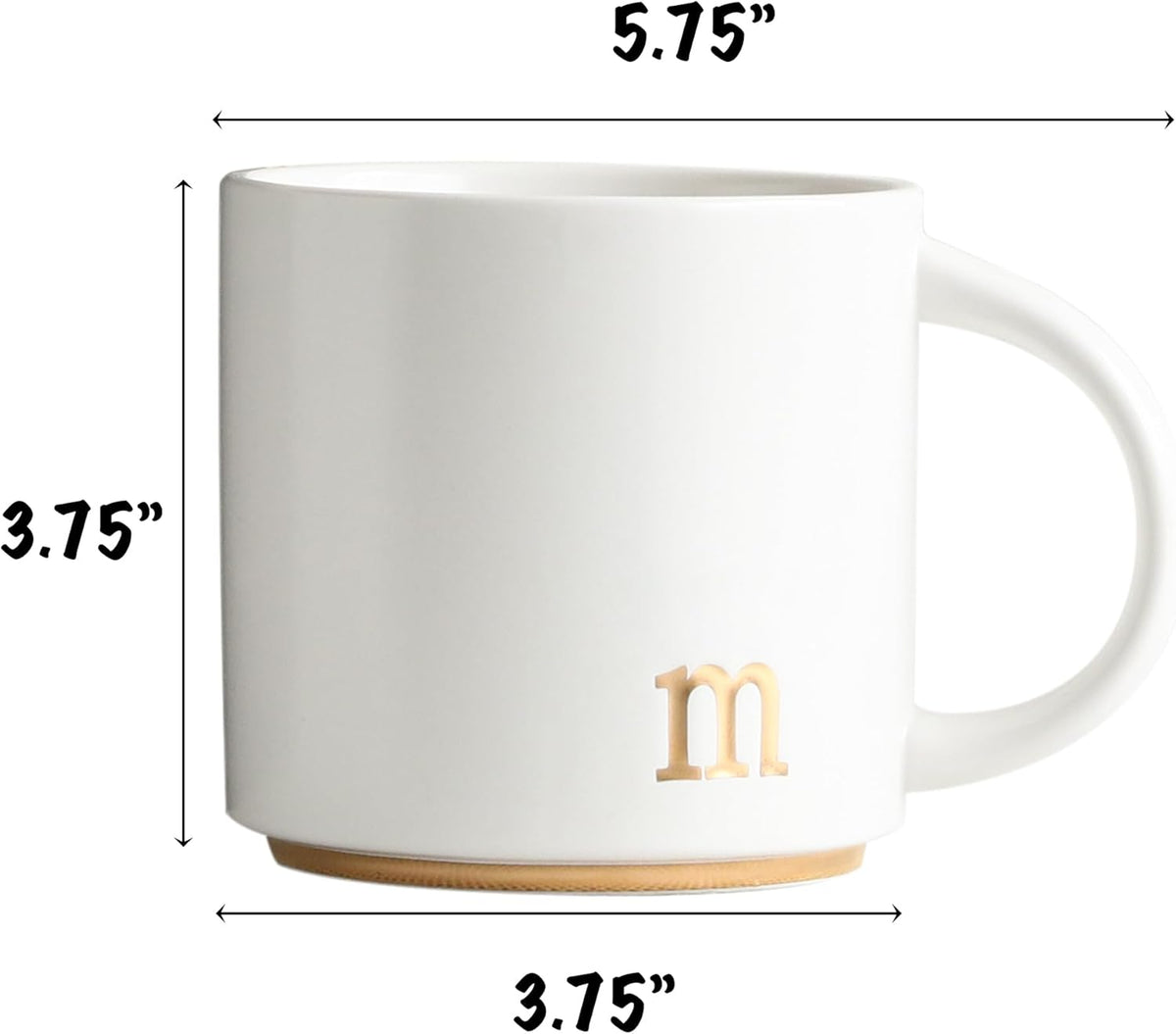 COLLECTIVE HOME - Monogram Ceramic Mugs, 15 oz Golden Initial Coffee Cups, Elegant Alphabet Tea