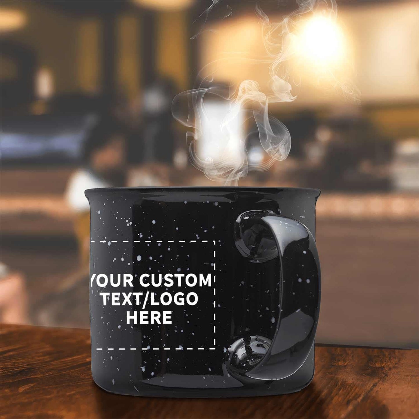 DISCOUNT PROMOS Custom Ceramic Campfire Coffee Mugs 13 oz. Set of 1, Personalized Bulk Pack