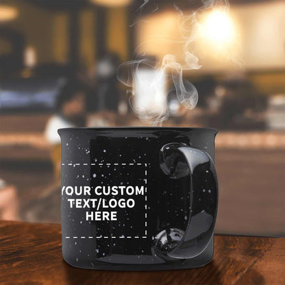 DISCOUNT PROMOS Custom Ceramic Campfire Coffee Mugs 13 oz. Set of 1, Personalized Bulk Pack