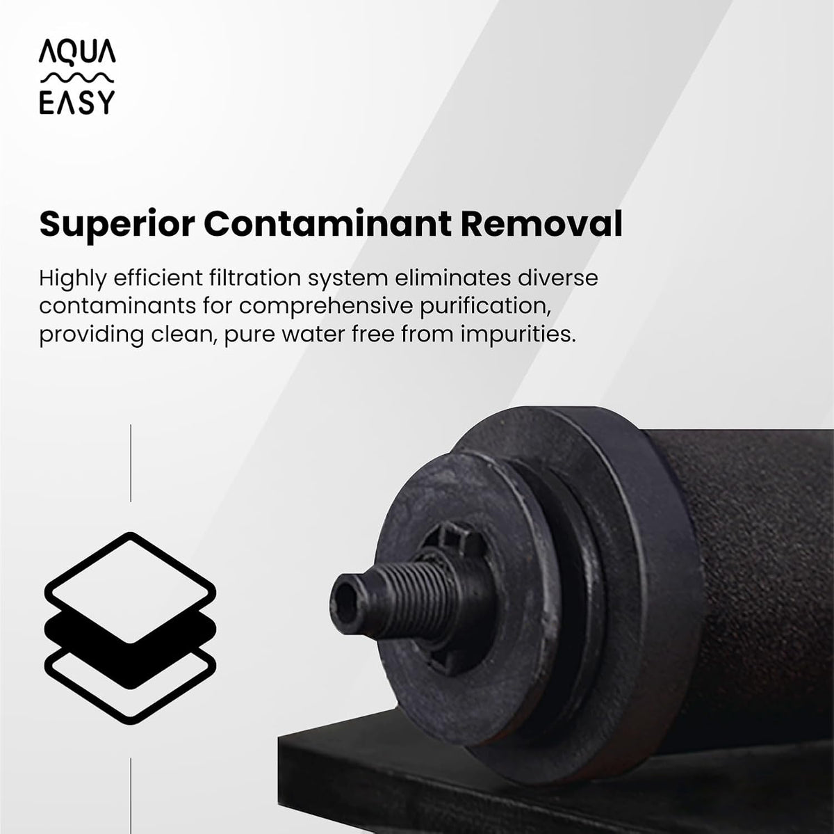 AquaEasy BB9 Activated Carbon Water Filter Candle(2 Pcs) Replacement Gravity Water Filter Candle