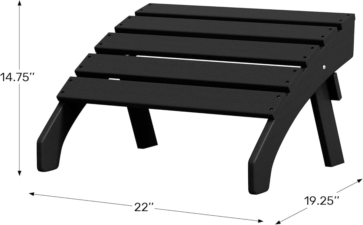 WestinTrends Dylan Outdoor Patio HDPE Adirondack Ottoman Footrest, Dark Green