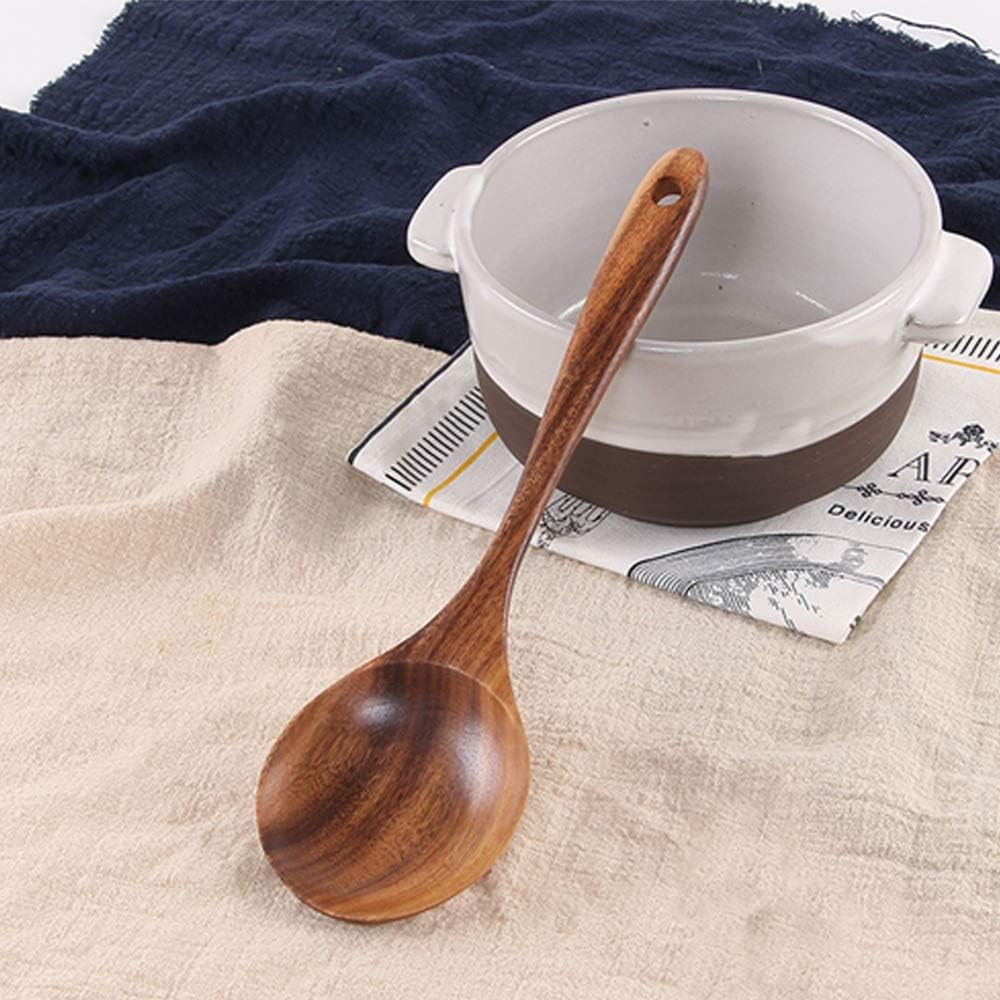 5 Pcs Best Wooden Spoons for Cooking Kitchen Utensils Set Acacia Wood Cooking Spatula Turner Non