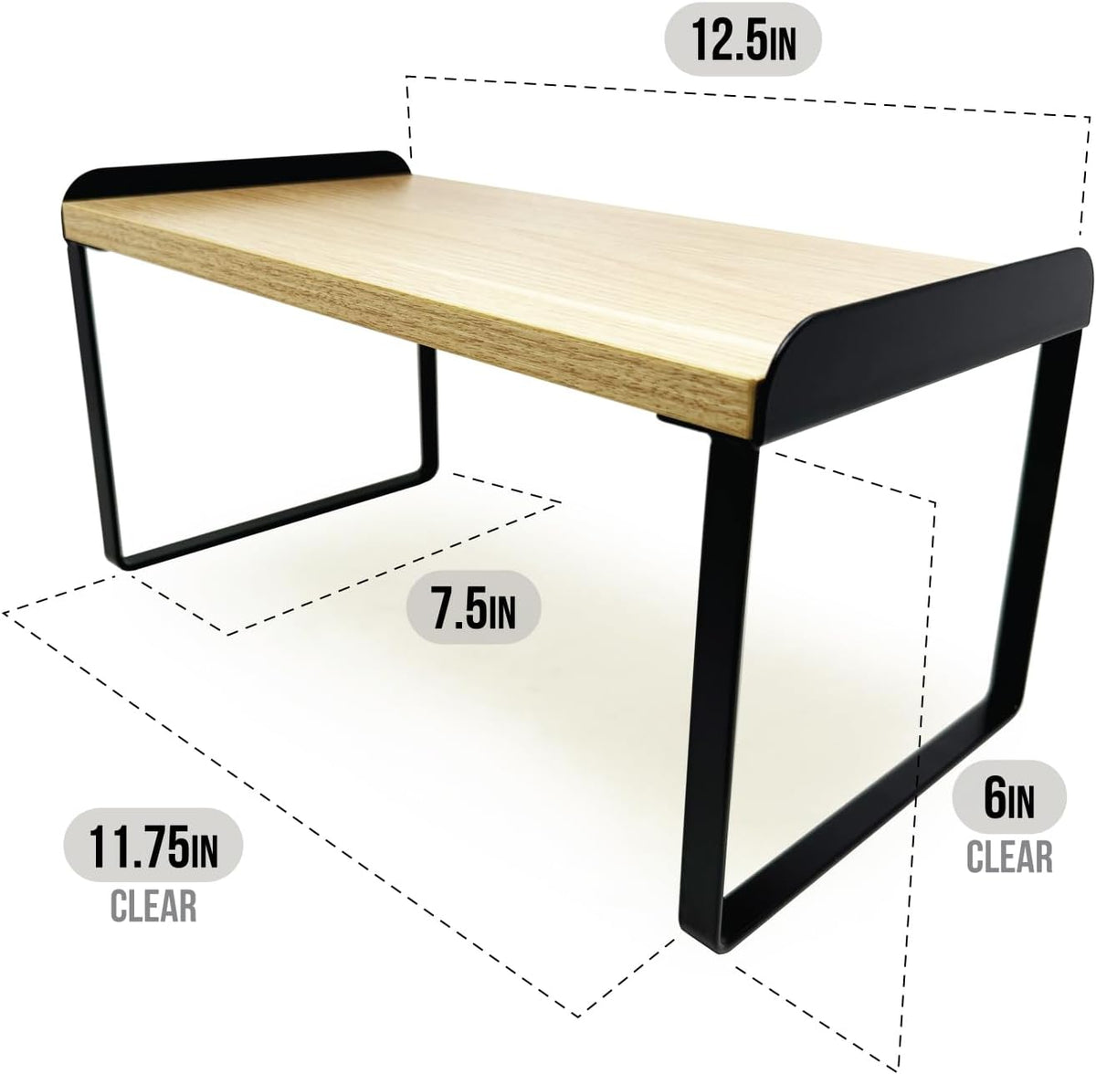 Mitus Shelf Organizer and Storage, Tiered Wood Cabinet Rack for The Kitchen Counter, Bathroom