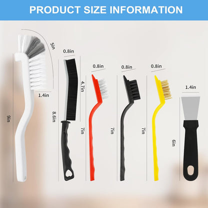 11Pcs Crevice Cleaning Brush Set, Hard Bristle Cleaning Supplies for Kitchen, Bathroom, Corner