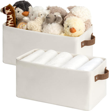 StorageWorks Narrow Storage Bins, Small Basket for Closet and Shelves, Rectangular Fabric Organizer