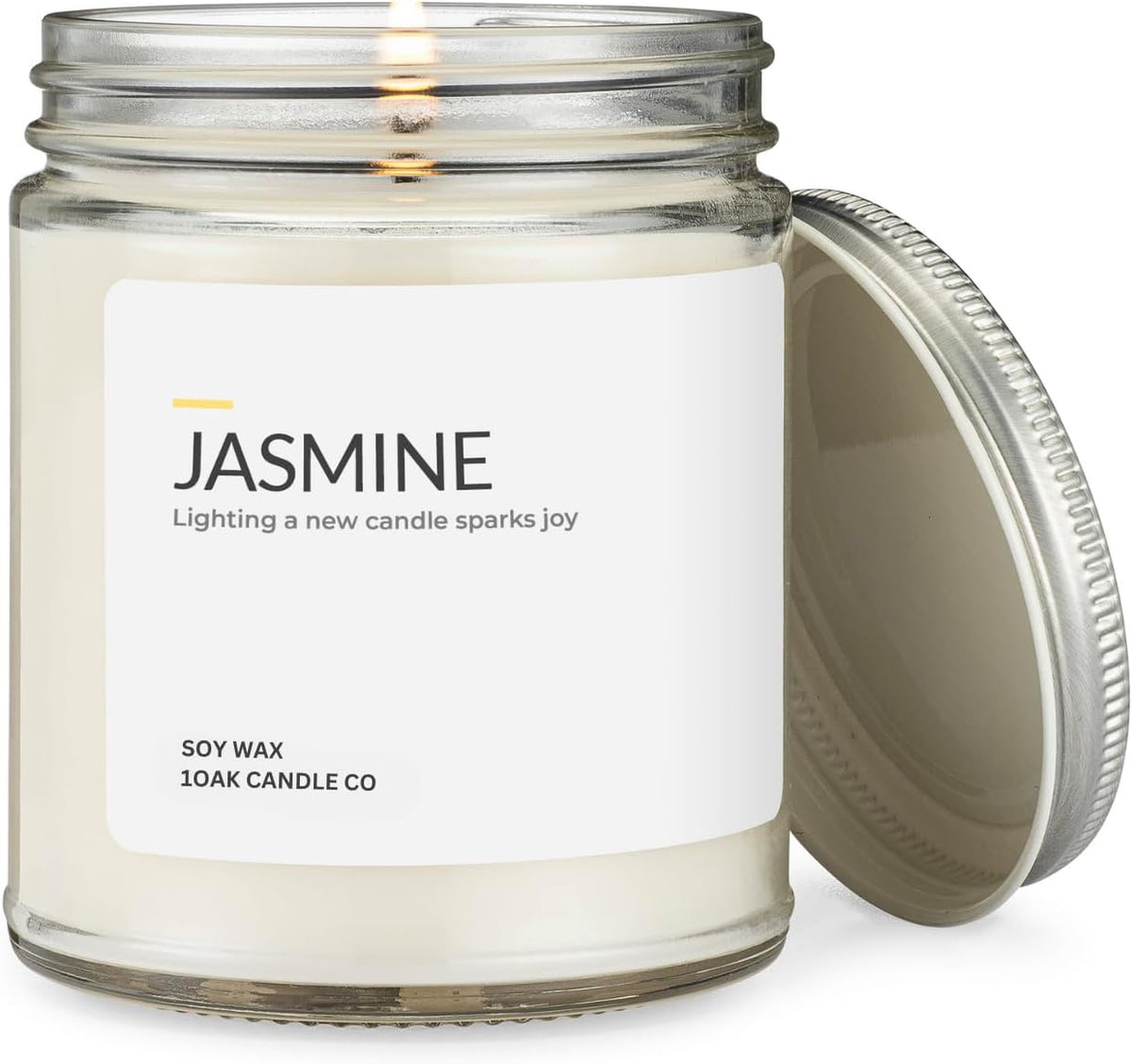 1OAK Jasmine Candle - Soy Wax Scented Candles (Jasmine) - Soy Candles for Home Scented - Long