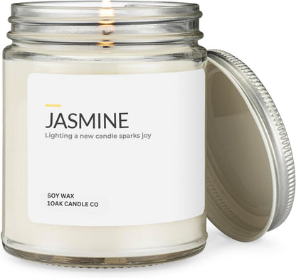 1OAK Jasmine Candle - Soy Wax Scented Candles (Jasmine) - Soy Candles for Home Scented - Long