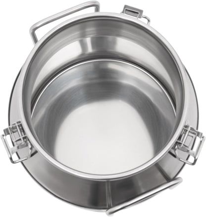 201 Food-Grade Stainless Steel Ice Bucket with Lid, 10L/2.64Gal Good Sealing Storage Canister Milk