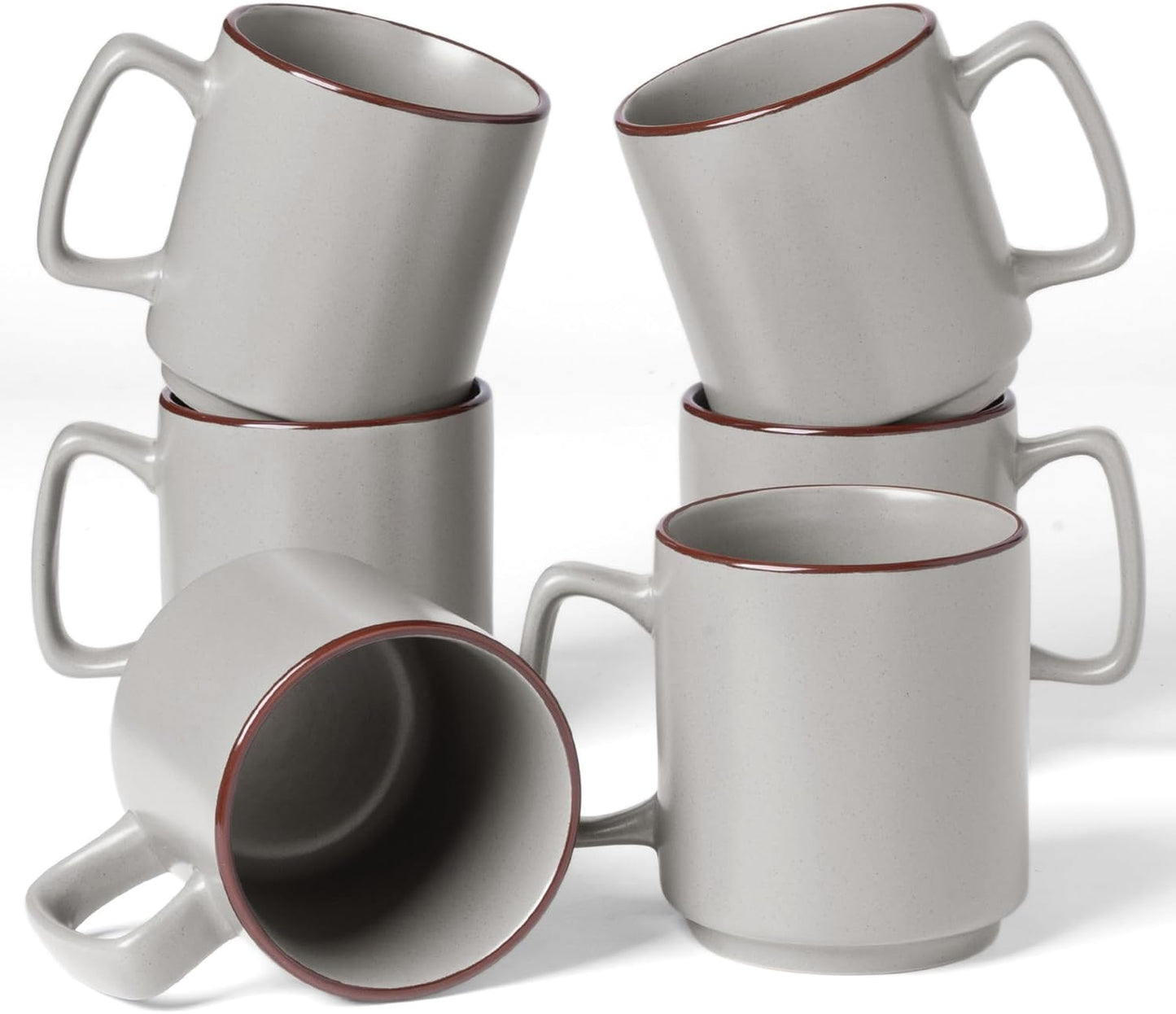 famiware Coffee Mugs Set of 6, Nebula 14oz Coffee Mugs, Ceramic Cup Set with Handle for Latte, Tea