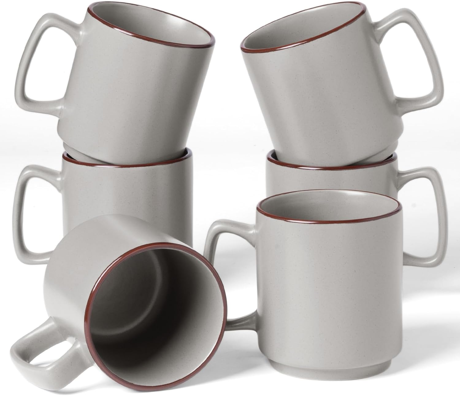 famiware Coffee Mugs Set of 6, Nebula 14oz Coffee Mugs, Ceramic Cup Set with Handle for Latte, Tea