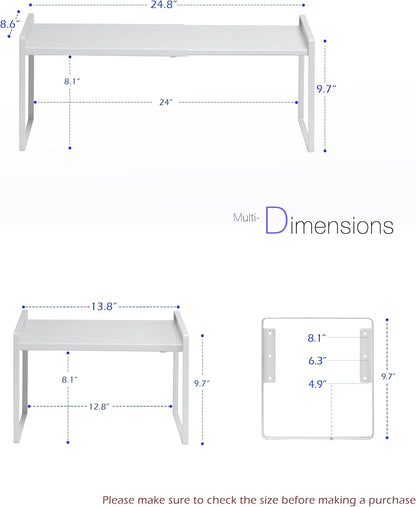 Nxconsu Cabinet Shelf Expandable Height Adjustable Organizer Riser for Kitchen Cabinet Pantry