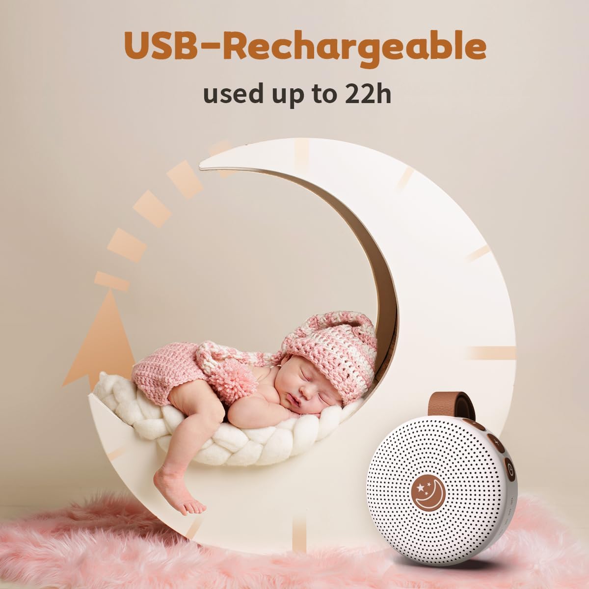 Mini Sound Machine Portable Baby White Noise Machine with 30 Soothing Sounds for Kids Adults