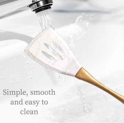 Heat-Resistant Silicone Kitchen Spatula Set – Non-Toxic Cooking Utensils with Solid & Slotted