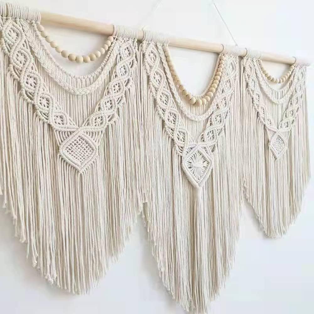 guzhiou large macrame wall hanging - Boho Tapestry Macrame Wall Decor Art- Chic Bohemian Handmade