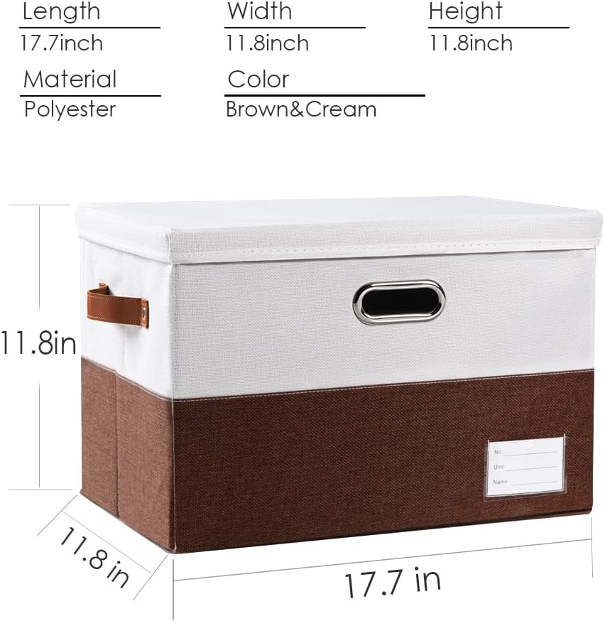 PRANDOM Foldable Storage Bins with Lids [3-Pack] Fabric Collapsible Storage Boxes Baskets Cubes