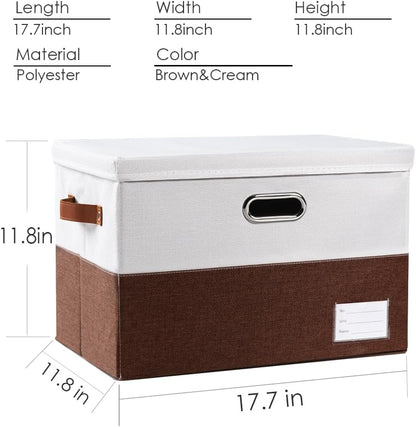 PRANDOM Foldable Storage Bins with Lids [3-Pack] Fabric Collapsible Storage Boxes Baskets Cubes