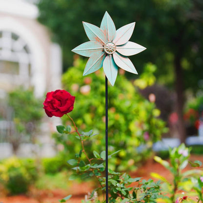 DREAMYSOUL Pinwheels for Yard and Garden, 38 Inches Metal Kinetic Wind Spinner for Outdoor Garden