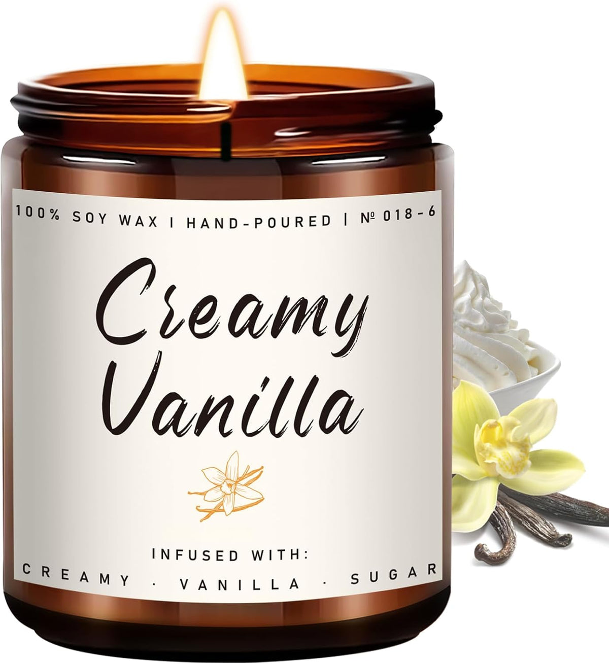 Auelife Fall Candle, Creamy Vanilla Scented Candle for Home - Fall Soy Wax Candles - Autumn