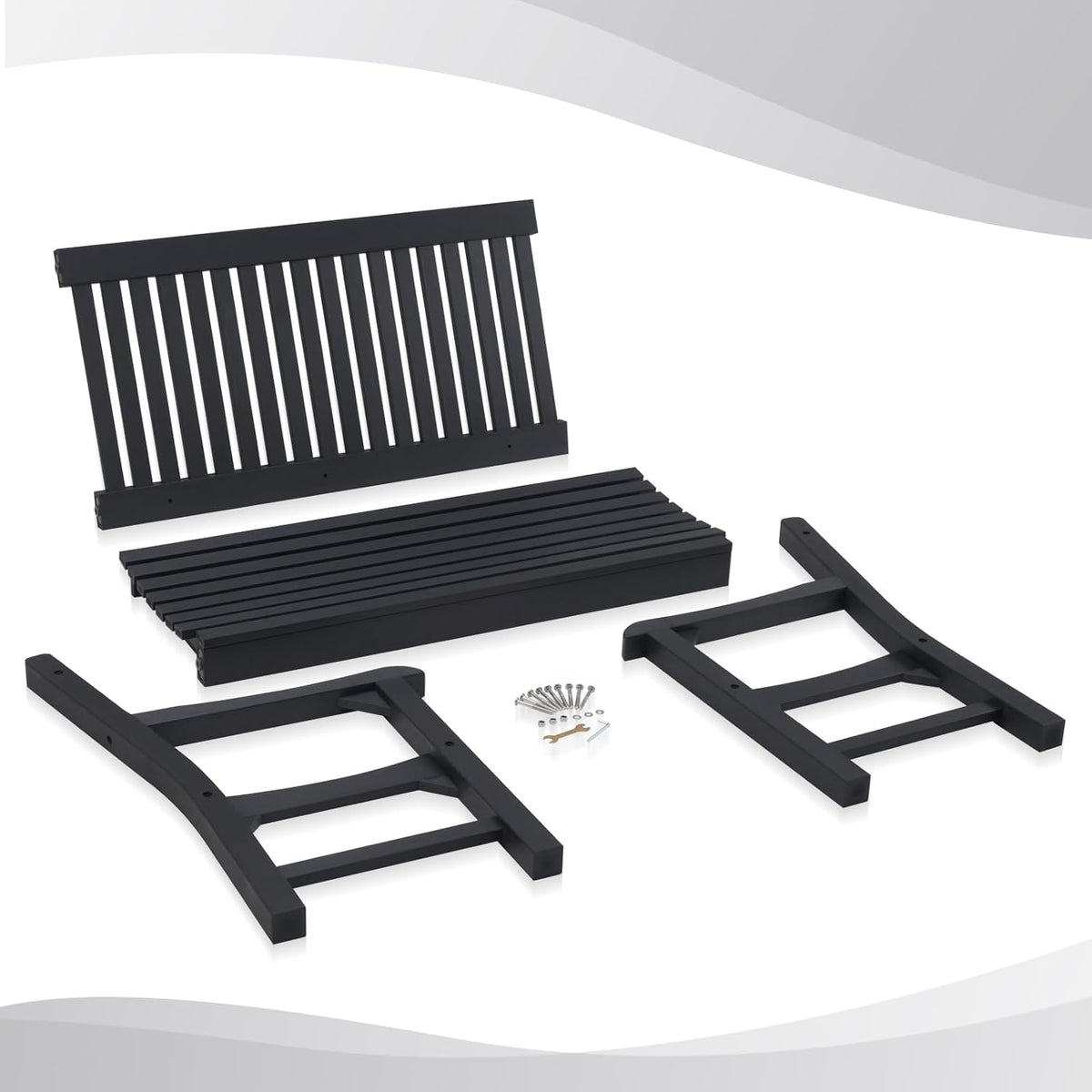 Psilvam Garden Bench, 2-Person Poly Lumber Patio Bench, All-Weather Outdoor Bench That Never Rot