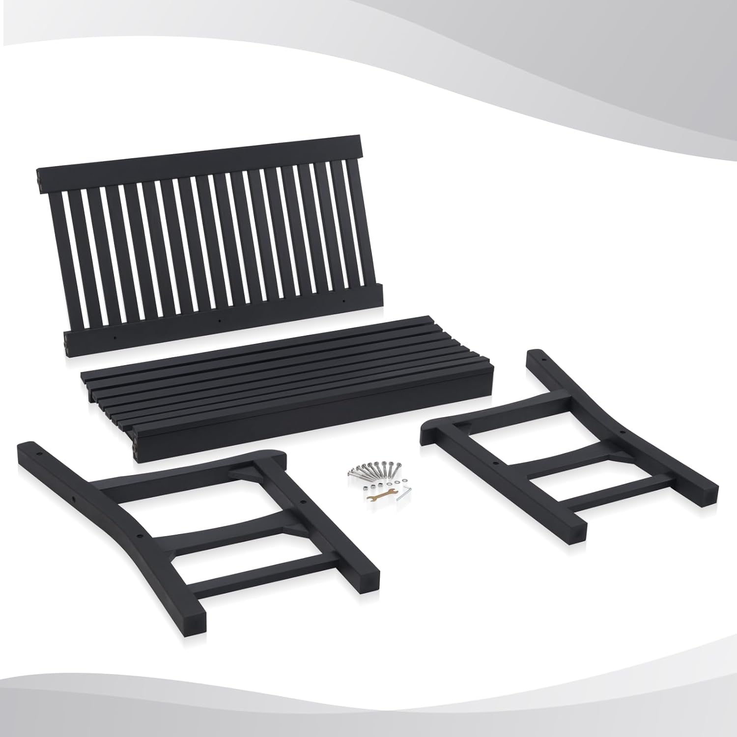 Psilvam Garden Bench, 2-Person Poly Lumber Patio Bench, All-Weather Outdoor Bench That Never Rot
