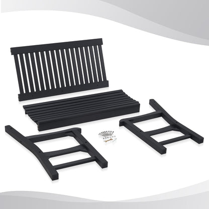 Psilvam Garden Bench, 2-Person Poly Lumber Patio Bench, All-Weather Outdoor Bench That Never Rot