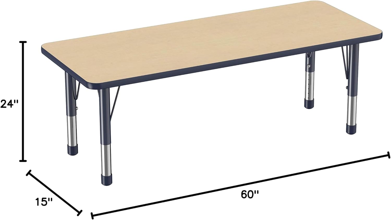 Factory Direct Partners FDP Rectangle Activity School and Classroom Kids Table (24 x 60 inch)