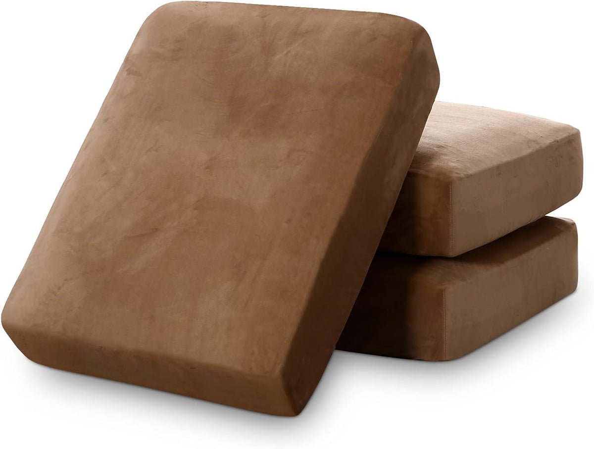 PrinceDeco Super Soft Couch Cushion Covers for Sectional Couch, Velvet Sofa Slipcover for Cushion