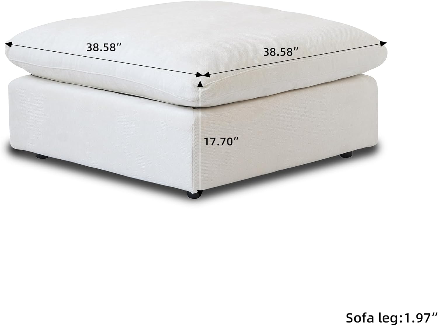 JACH U Shaped Sectional Couches, Cloud Sectional Couch with Deep Seat, 119" Down Filled Modular