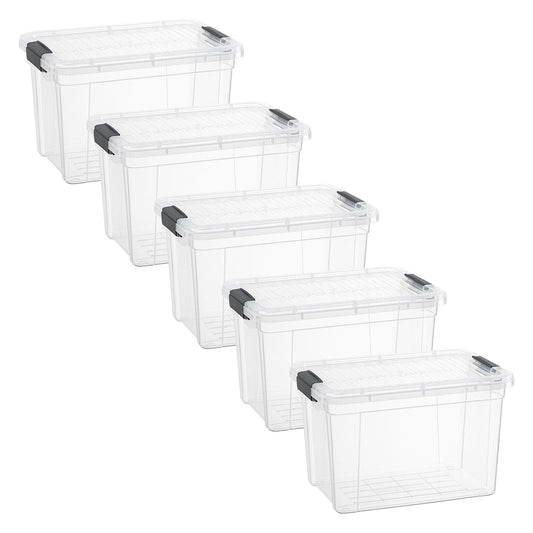 Superio Clear Storage Boxes with Lids, 8.75 Quart Plastic Container Bins for Organizing, Stackable