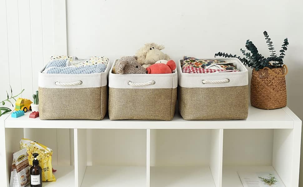 TheWarmHome Organization and Storage Basket for Organizing - X Large - 3 Pack 17.7L×13.8W×9.8H in