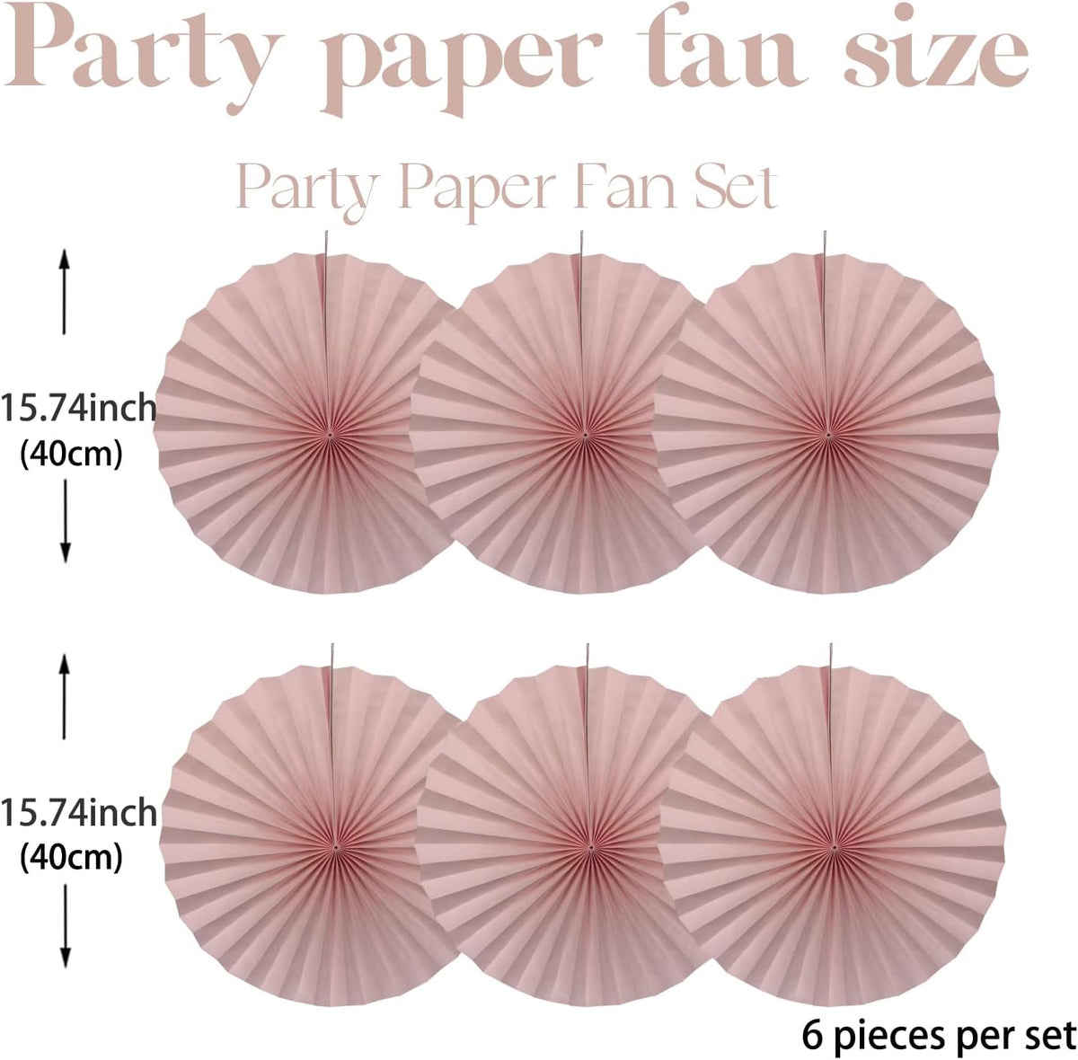 Pink Birthday Decorations,DIY Pink Paper Fans Hanging Decoration ,Party Supplies Party Fans 16in