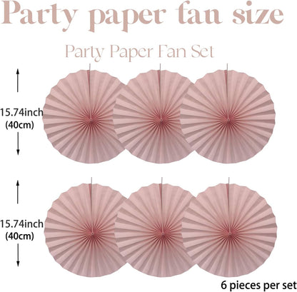 Pink Birthday Decorations,DIY Pink Paper Fans Hanging Decoration ,Party Supplies Party Fans 16in