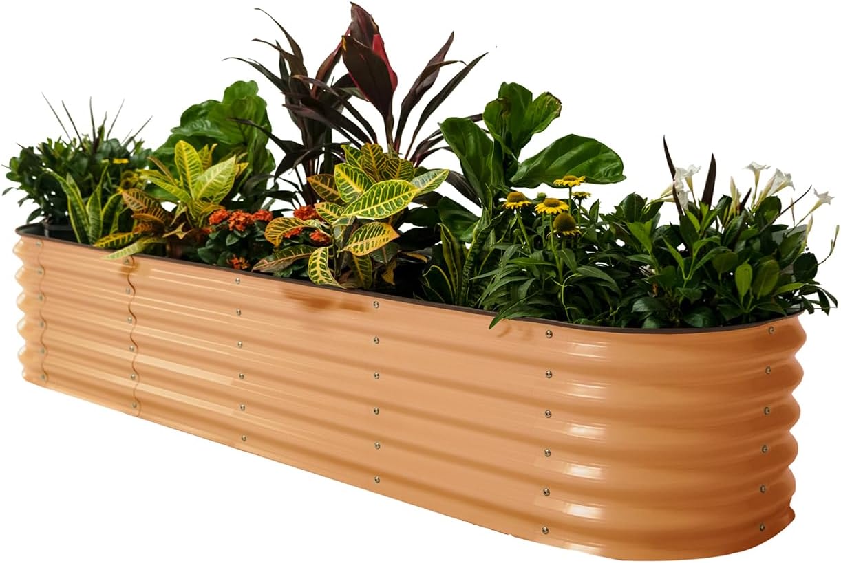 Vego garden Raised Garden Bed Kits, 17" Tall 9 in 1 8ft x 2ft Metal Raised Planter Bed Outdoor for